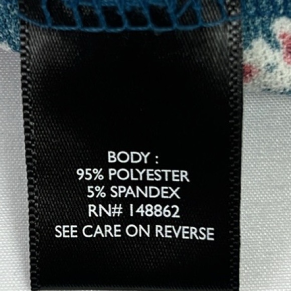 Torrid New Women’s 6X Blue Floral Print Strap Long Balloon Sleeve V-Neck Blouse - Picture 8 of 9